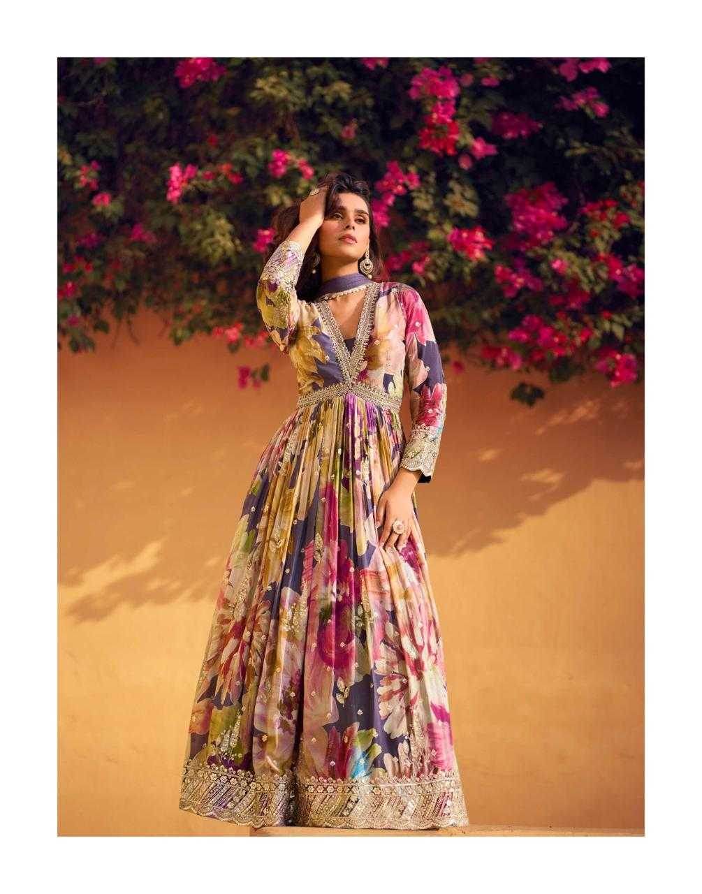 Chinon Silk Embroidery Party Gown - MYLUXURY LANE ENTERPRISE